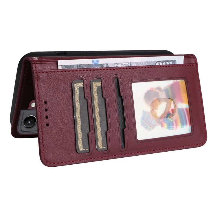 BETOPNICE 005 For Samsung Galaxy S21+ 5G Cell Phone Case Magnetic Detachable Leather Wallet Cover - Wine Red