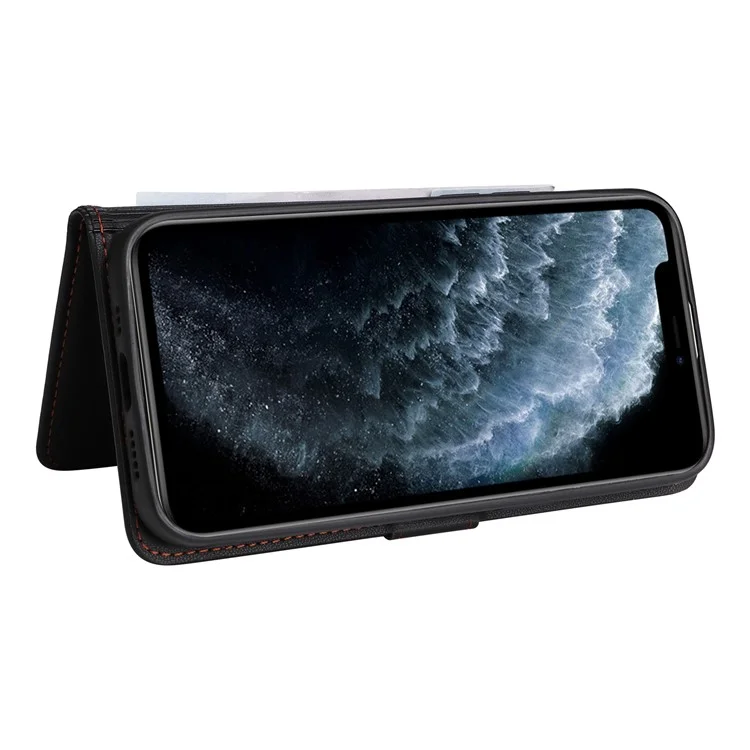 For iPhone 11 Pro Magnetic Case BETOPNICE Detachable PU Leather Phone Cover with Strap - Black