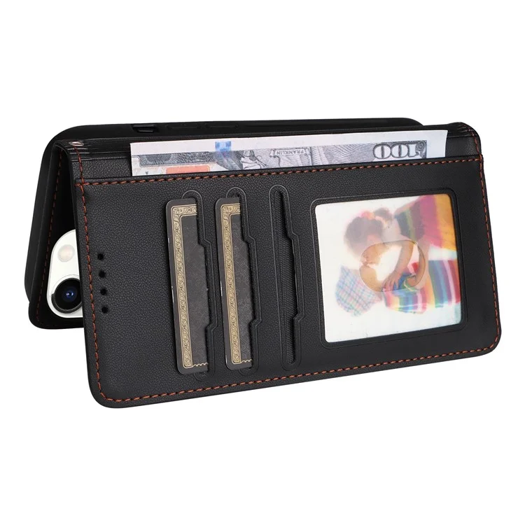 For iPhone 11 Pro Magnetic Case BETOPNICE Detachable PU Leather Phone Cover with Strap - Black
