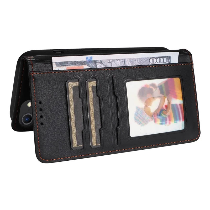 For iPhone 6 / 6s / 7 / 8 4.7 inch / SE (2022) / SE (2020) Magnetic Case BETOPNICE Detachable PU Leather Phone Cover with Strap - Black