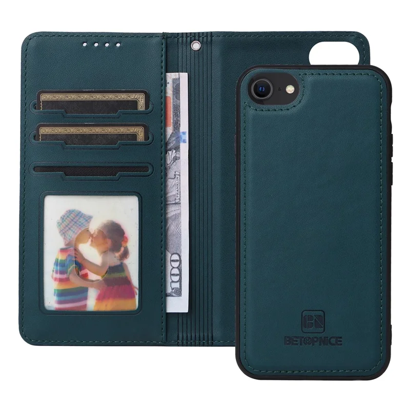 For iPhone 6 / 6s / 7 / 8 4.7 inch / SE (2022) / SE (2020) Magnetic Case BETOPNICE Detachable PU Leather Phone Cover with Strap - Blue