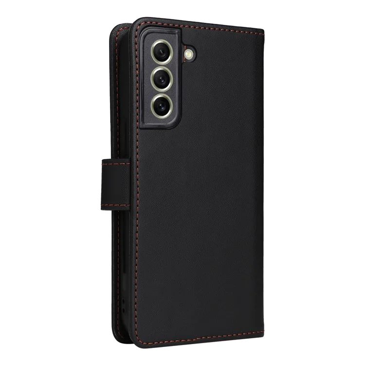 BETOPNICE 005 Per Samsung Galaxy S21 FE 5G Custodia Staccabile Anti-caduta Portafoglio in Pelle Smartphone Cover - Nero
