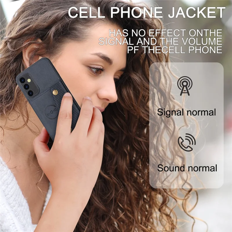 For Samsung Galaxy A35 5G Cell Phone Case PU Leather Coated TPU Cover with Card Slots - Blue