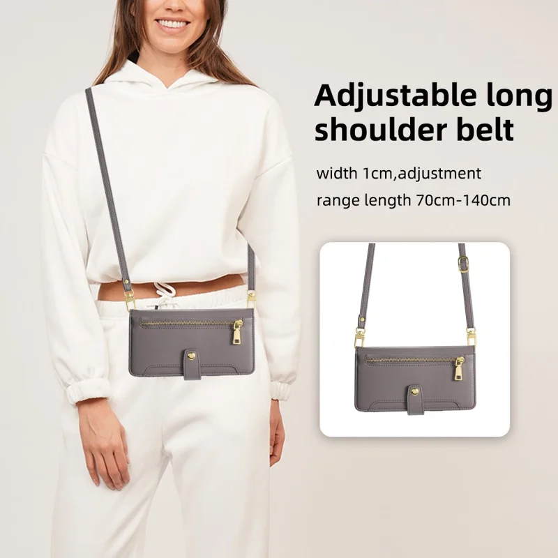 For Samsung Galaxy M53 5G Wallet Case Zipper Pocket Leather Anti-fall Phone Cover - Grey