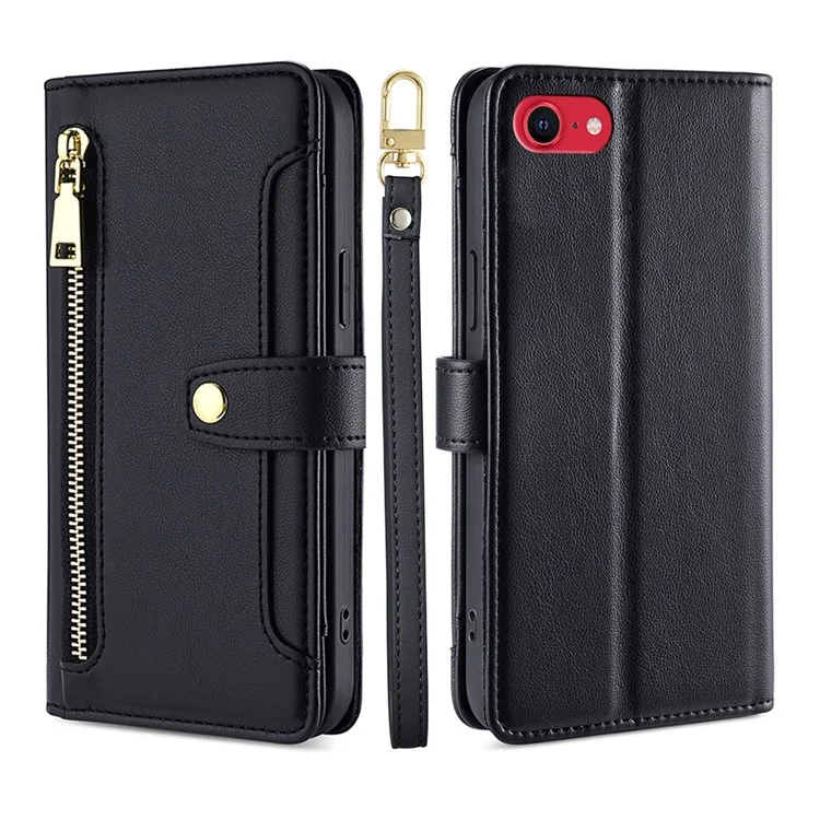 para iphone 7 4.7 pulgadas / 8 4.7 pulgadas / se (2020) / se (2022) cubierta de bolsillo de la cajón magnético pocket anti-redust telephip cover - negro