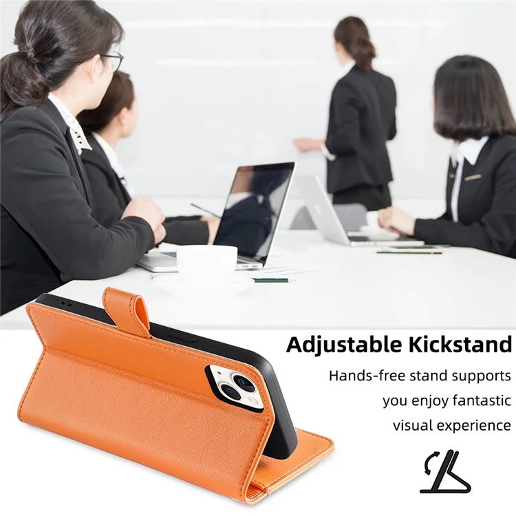 Für iPhone 11 Case Anti-Kratzer Wallet Phone Cover mit Magnetverschluss - Orange