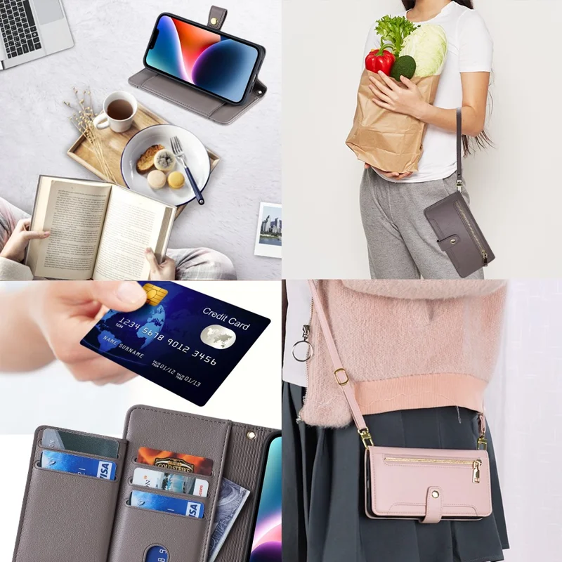 For Xiaomi Redmi Note 11 Pro 4G (Mediatek) / Note 11 Pro 5G (Qualcomm) / Note 12 Pro 4G Case PU Leather Phone Cover - Grey