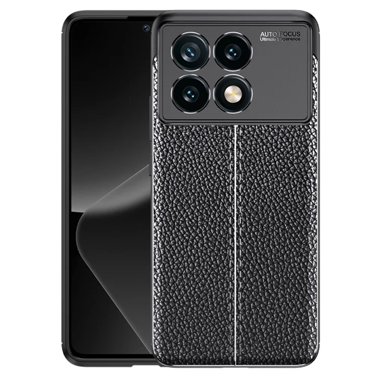 Per Xiaomi Redmi K70E 5G / Poco X6 Pro 5G Case Anti-drop TPU Litchi Texture Cover Del Telefono Cellulare - Nero