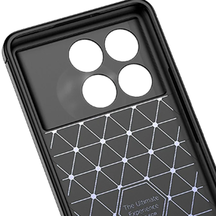 Para Xiaomi Redmi K70E 5G / Poco X6 Pro 5G Carcasa Anti-caída TPU Textura de Piel de Cordero Funda de Teléfono Móvil - Negro