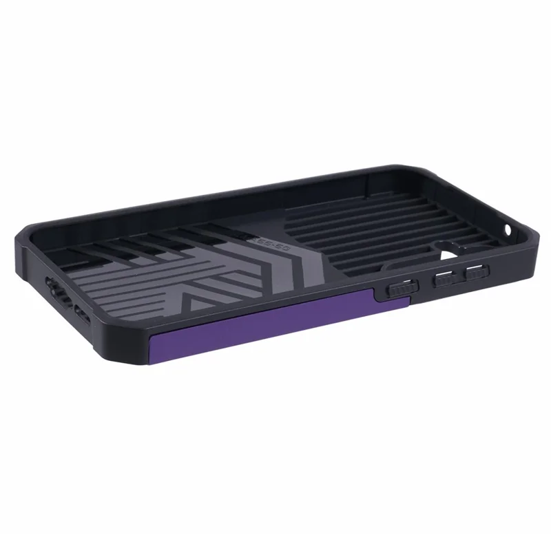 For Samsung Galaxy A55 5G Case PC+TPU Card Holder Phone Kickstand Cover with Slide Lens Lid - Purple