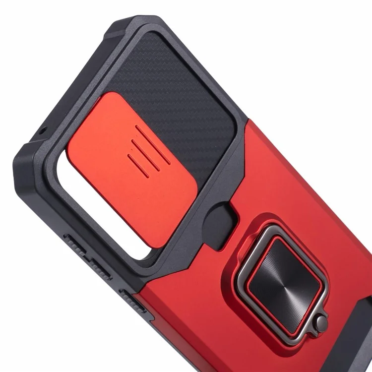 Funda con soporte y tapa para objetivo para Samsung Galaxy A35 5G - Rojo