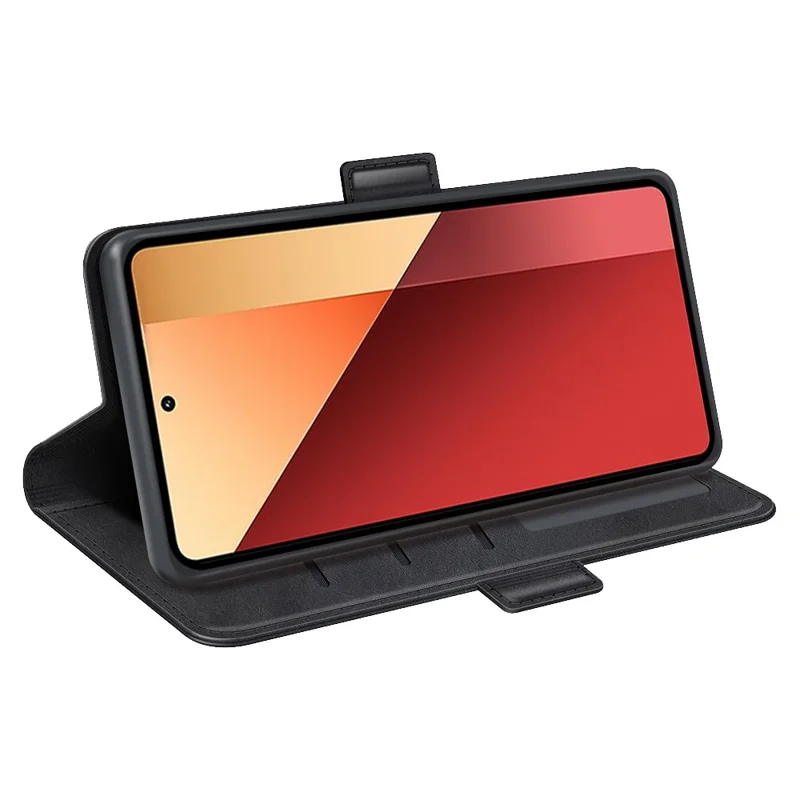 For Xiaomi Redmi Note 13 Pro 4G / Poco M6 Pro 4G Leather Wallet Phone Case Dual Magnetic Clasp - Black