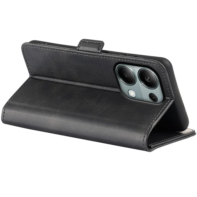 For Xiaomi Redmi Note 13 Pro 4G / Poco M6 Pro 4G Leather Wallet Phone Case Dual Magnetic Clasp - Black