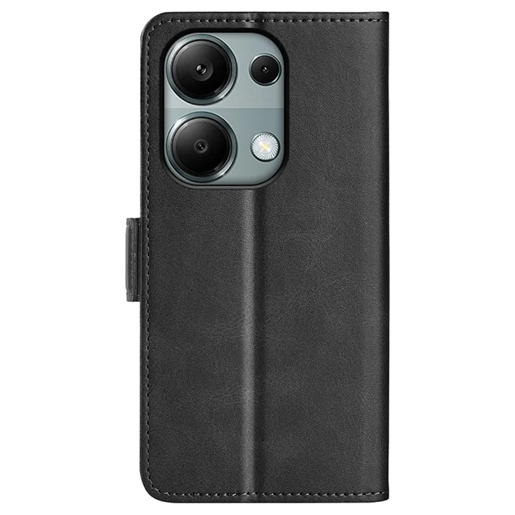 For Xiaomi Redmi Note 13 Pro 4G / Poco M6 Pro 4G Leather Wallet Phone Case Dual Magnetic Clasp - Black