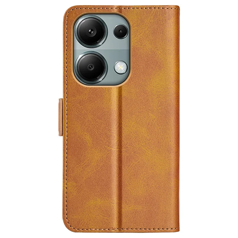 For Xiaomi Redmi Note 13 Pro 4G / Poco M6 Pro 4G Leather Wallet Phone Case Dual Magnetic Clasp - Yellow