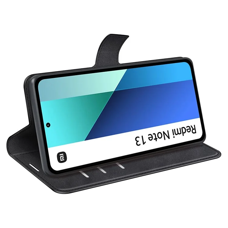 Per Xiaomi Redmi Note 13 4G Custodia Portafoglio in Pelle Flip Cover Magnetica - Nero