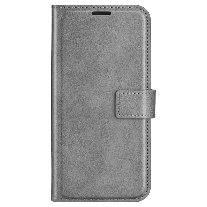 For Xiaomi Redmi Note 13 4G Leather Wallet Case Flip Phone Cover Magnetic Clasp - Grey