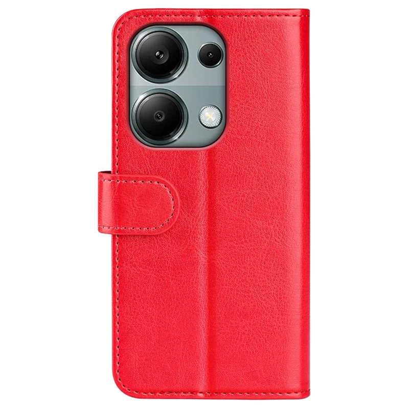 For Xiaomi Redmi Note 13 Pro 4G / Poco M6 Pro 4G Leather Flip Phone Case Crazy Horse Texture - Red