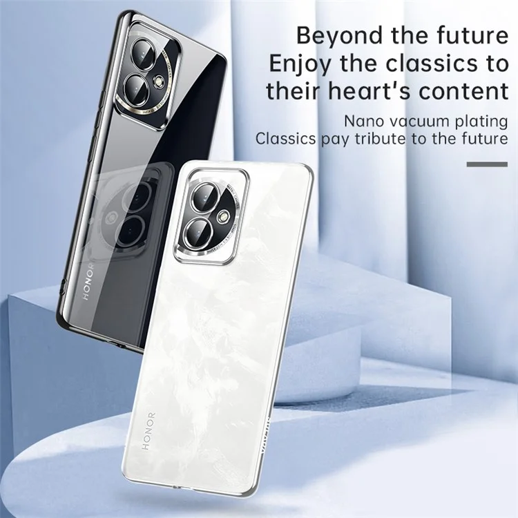 SULADA For Honor 100 5G Case Electroplating Transparent Soft TPU Phone Cover - Silver