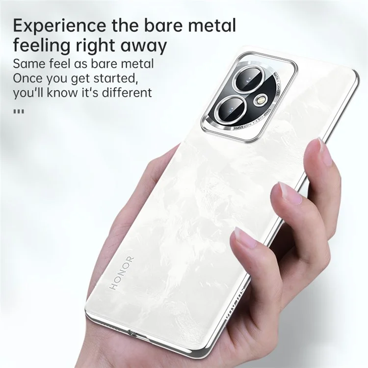 SULADA For Honor 100 5G Case Electroplating Transparent Soft TPU Phone Cover - Silver