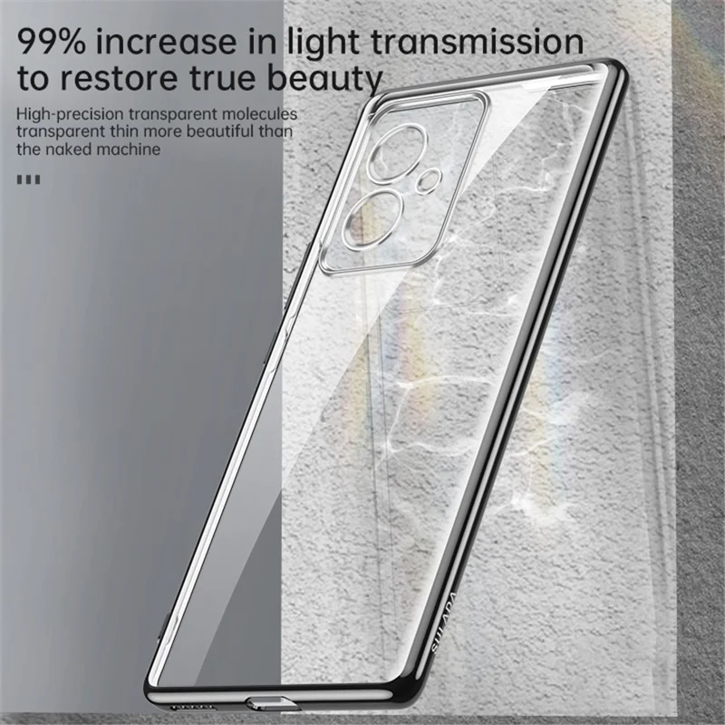 SULADA For Honor 100 5G Case Electroplating Transparent Soft TPU Phone Cover - Blue