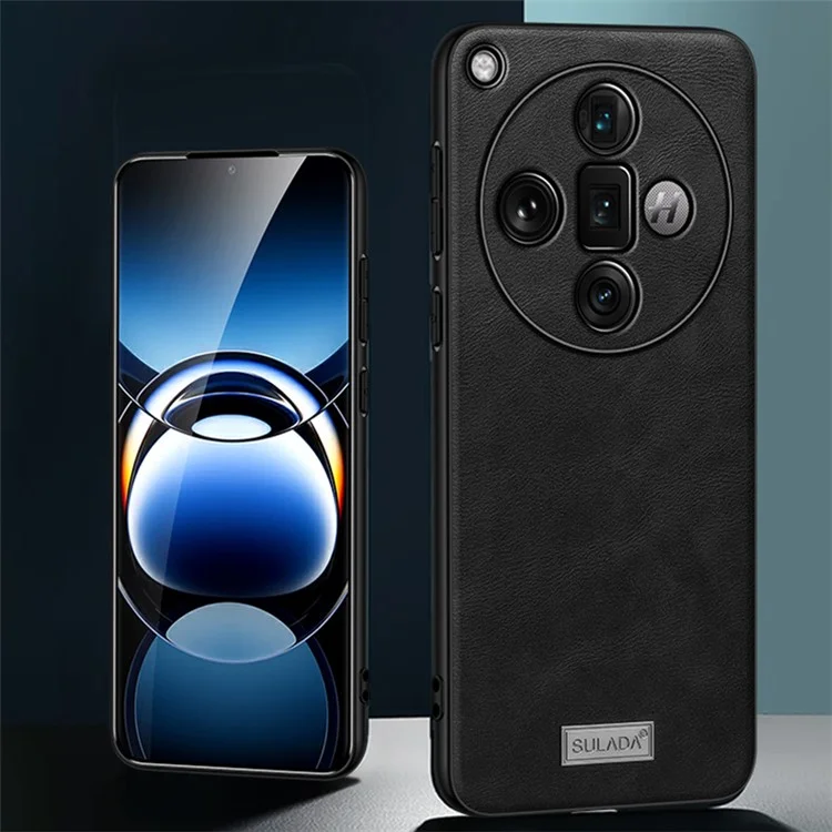 SULADA For Oppo Find X7 Ultra Funda para Teléfono Celular Cubierta de Cuero PU+TPU+PC Antiarañazos - Negro