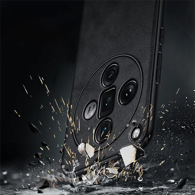 SULADA For Oppo Find X7 Ultra Funda para Teléfono Celular Cubierta de Cuero PU+TPU+PC Antiarañazos - Negro