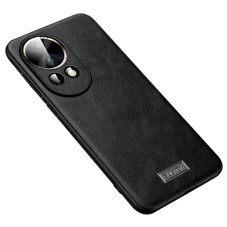 SULADA para Huawei nova 12 Pro 5G / nova 12 Ultra 5G Funda de teléfono móvil Funda de piel de poliuretano Funda protectora de TPU+PC - Negro