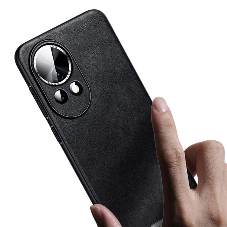 SULADA para Huawei nova 12 Pro 5G / nova 12 Ultra 5G Funda de teléfono móvil Funda de piel de poliuretano Funda protectora de TPU+PC - Negro