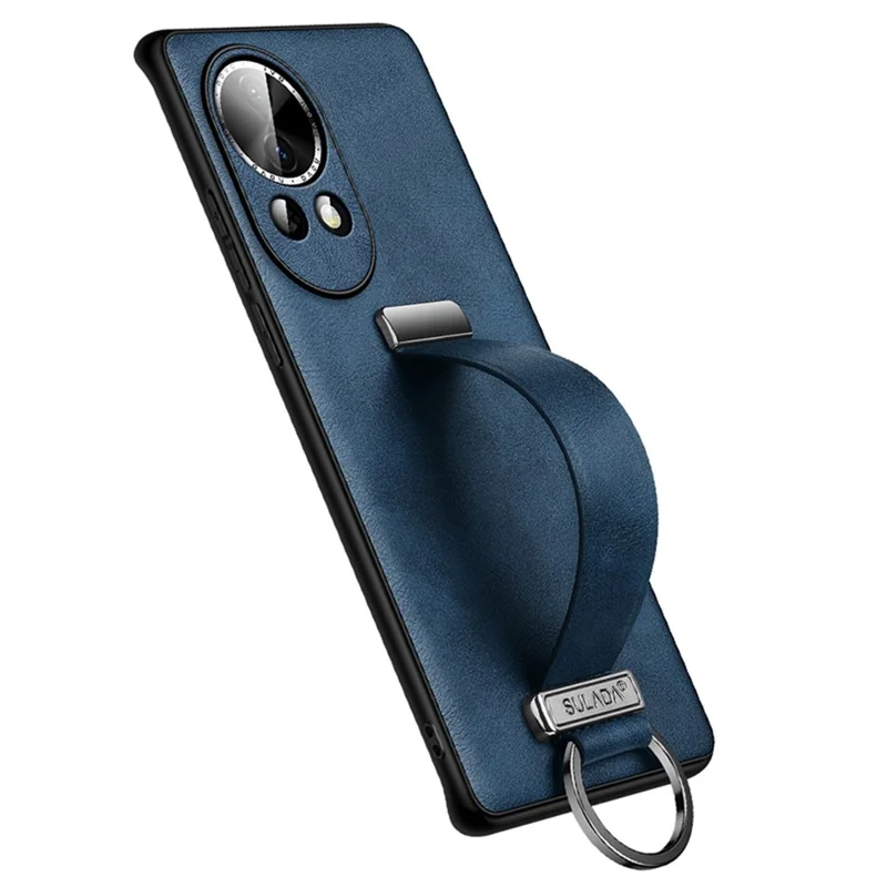 SULADA Fashion Series for Huawei nova 12 5G Phone Case Kickstand Cover Retractable Hand Strap - Red