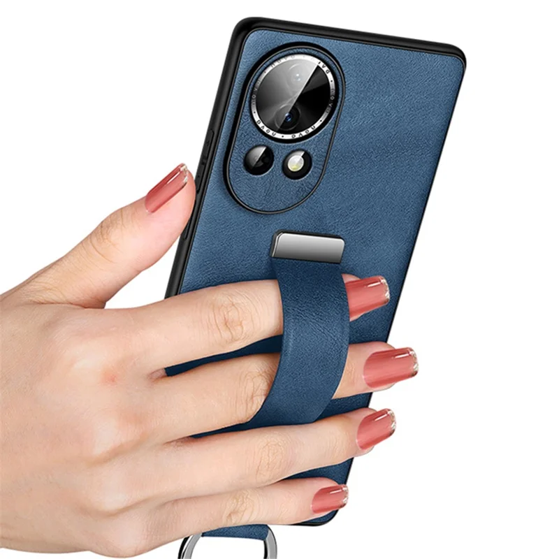 SULADA Fashion Series for Huawei nova 12 5G Phone Case Kickstand Cover Retractable Hand Strap - Red