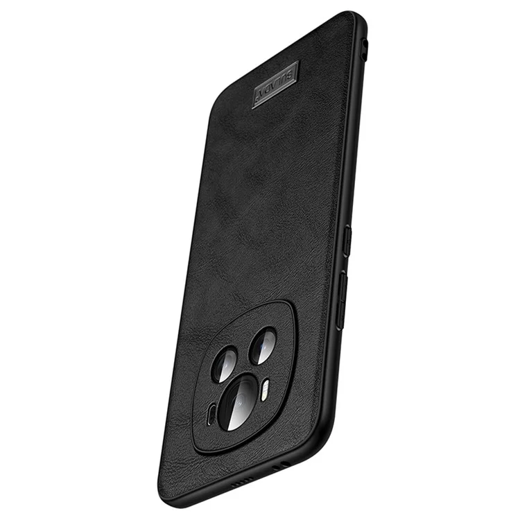 SULADA For Honor Magic6 Pro 5G Case PU Leder beschichtete TPU+PC Handy-Rückabdeckung - Schwarz