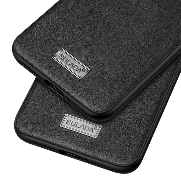SULADA For Honor Magic6 Pro 5G Case PU Leder beschichtete TPU+PC Handy-Rückabdeckung - Schwarz