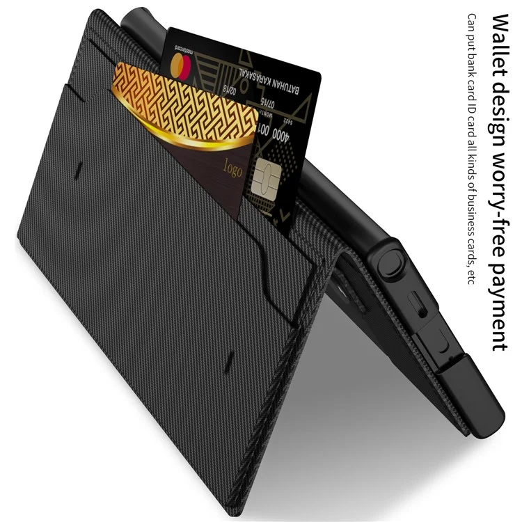 GKK Para Samsung Galaxy S24 Ultra Case Leather Scratch-proof Phone Cover com Suporte Oculto - Preto