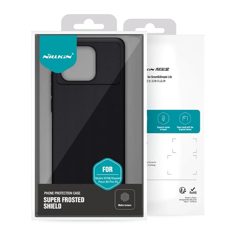 Nillkin Case de Escudo Helado Para Xiaomi Redmi K70E 5G / Poco X6 Pro 5G Cubierta de Teléfono de PC Hard - Negro