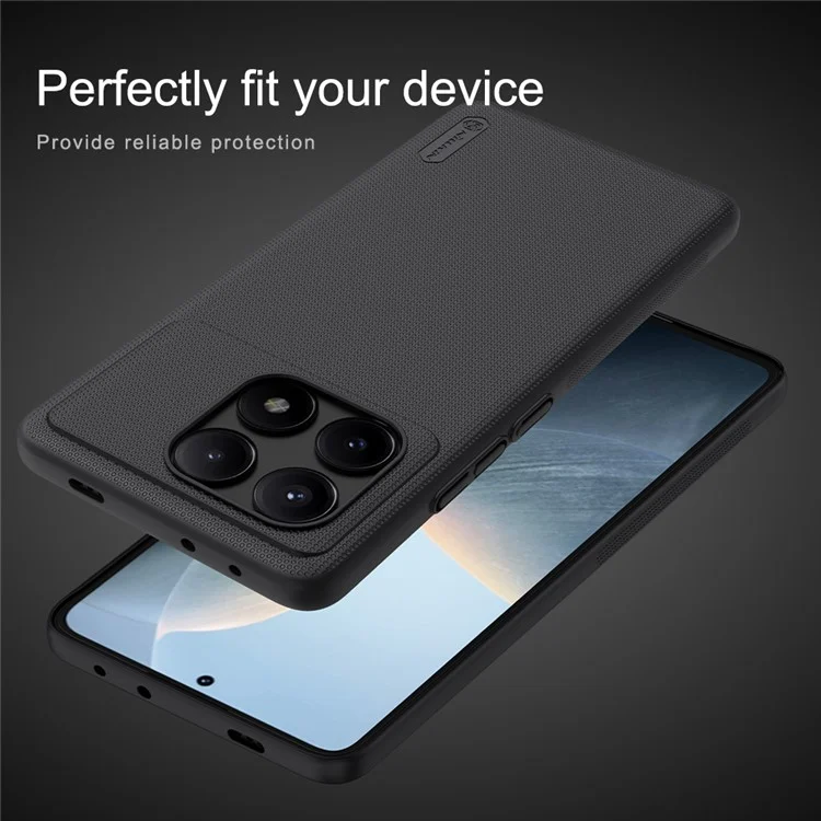 Custodia a Scudo Glassata Nillkin Per Xiaomi Redmi K70E 5G / Poco X6 Pro 5G Coperchio PC Hard PC - Nero