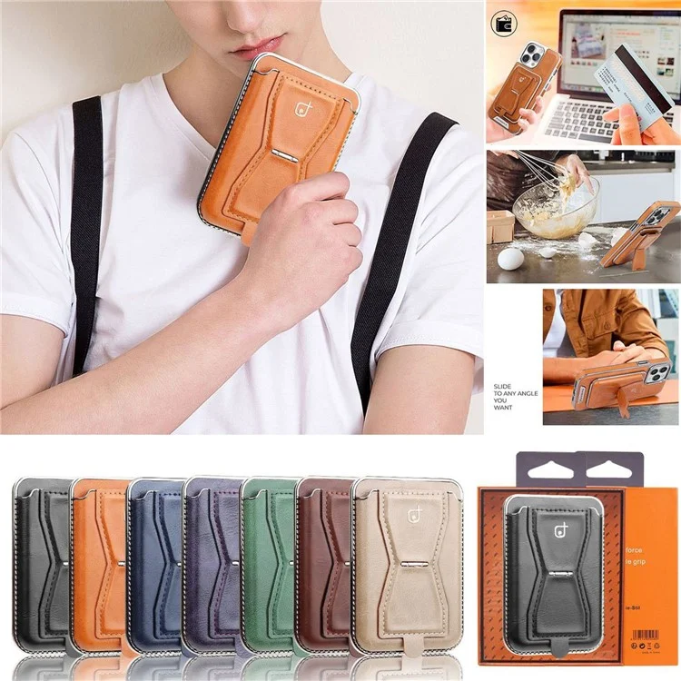 RMBMAX Per iPhone 15 Pro Case TPU+PU Leather Phone Cover con Porta Carta Staccabile - Arancione