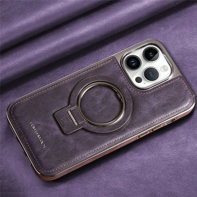 RMBMAX For iPhone 13 Pro 6.1 inch Slim Case Kickstand Phone Cover Compatible with MagSafe - Dark Purple