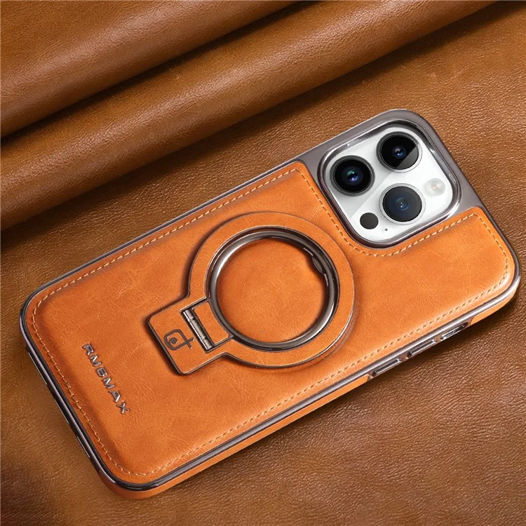 RMBMAX Für iPhone 13 Pro Max 6,7 Zoll Schützendes Ständercase Magnetische Telefonschale - Braun
