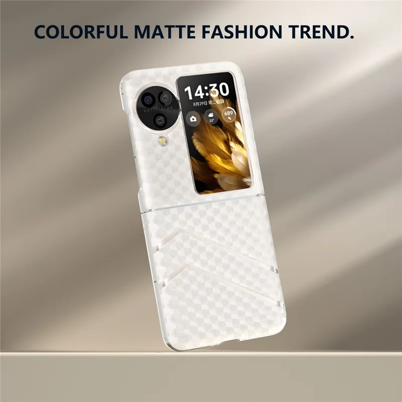 For Oppo Find N3 Flip 5G PC Case Sea Sand Texture Transparent Folding Phone Cover