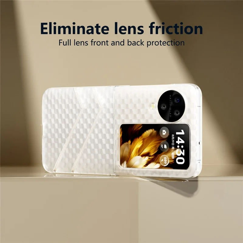 For Oppo Find N3 Flip 5G PC Case Sea Sand Texture Transparent Folding Phone Cover