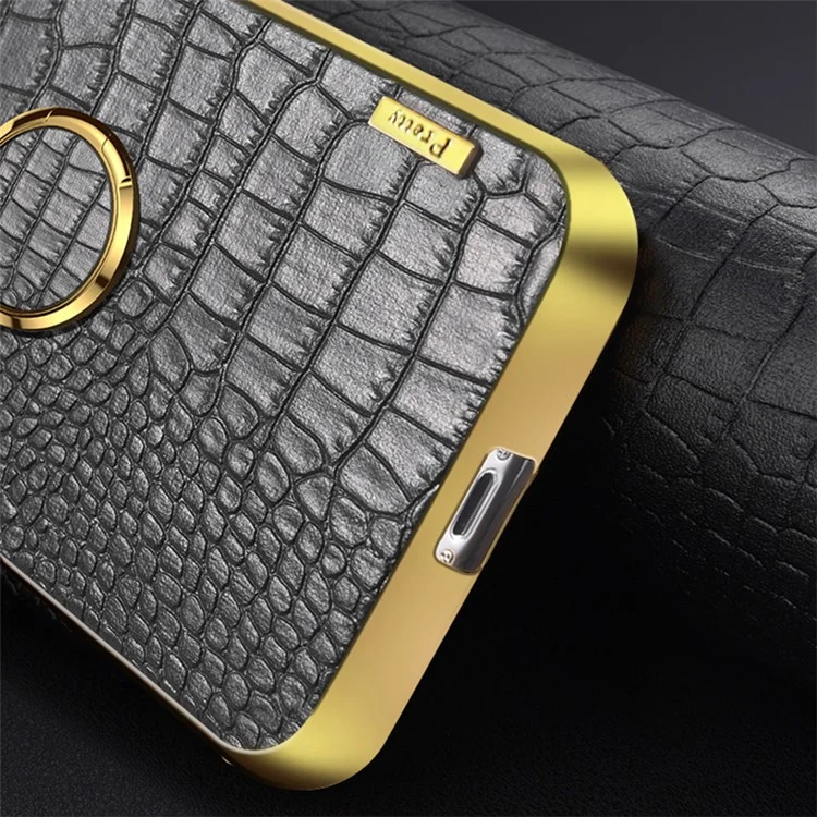 For Xiaomi Redmi Note 13 Pro+ 5G Case 6D Electroplating Ring Kickstand Anti-drop Cell Phone Cover - Black