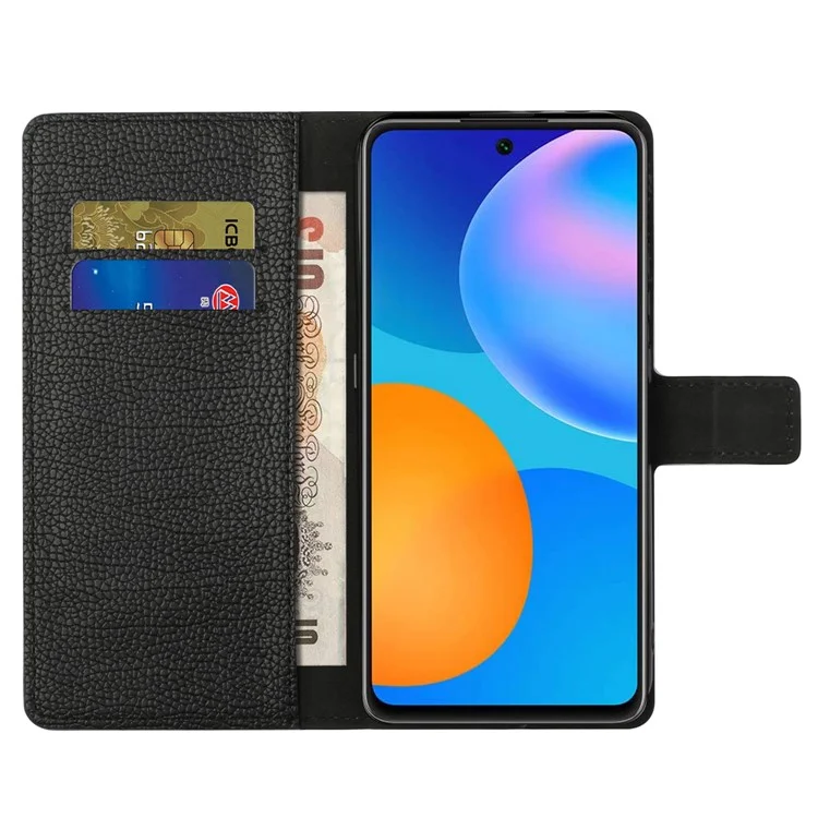 For Xiaomi Redmi Note 13 5G Leather Case Litchi Texture Phone Cover with Wallet - Black
