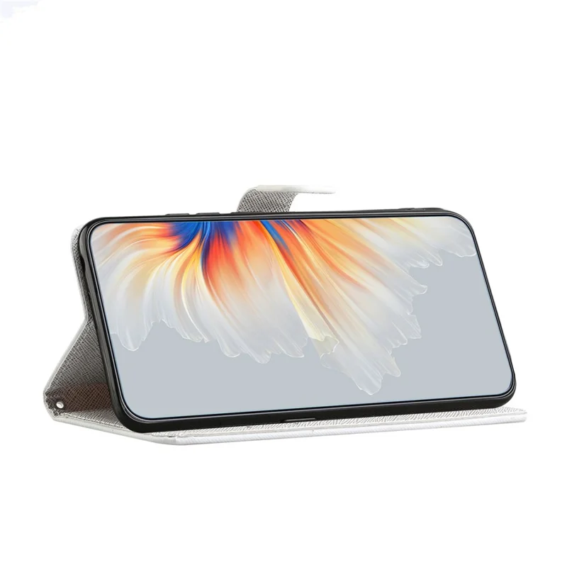 For Xiaomi Redmi Note 13 4G Phone Case Leather 3D Pattern Magnetic Folio Cover - Flower and Butterfly