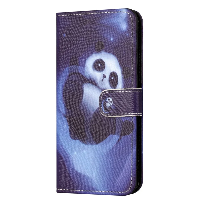 For Xiaomi Redmi Note 13 4G Phone Case Leather 3D Pattern Magnetic Folio Cover - Panda