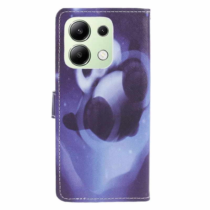 For Xiaomi Redmi Note 13 4G Phone Case Leather 3D Pattern Magnetic Folio Cover - Panda