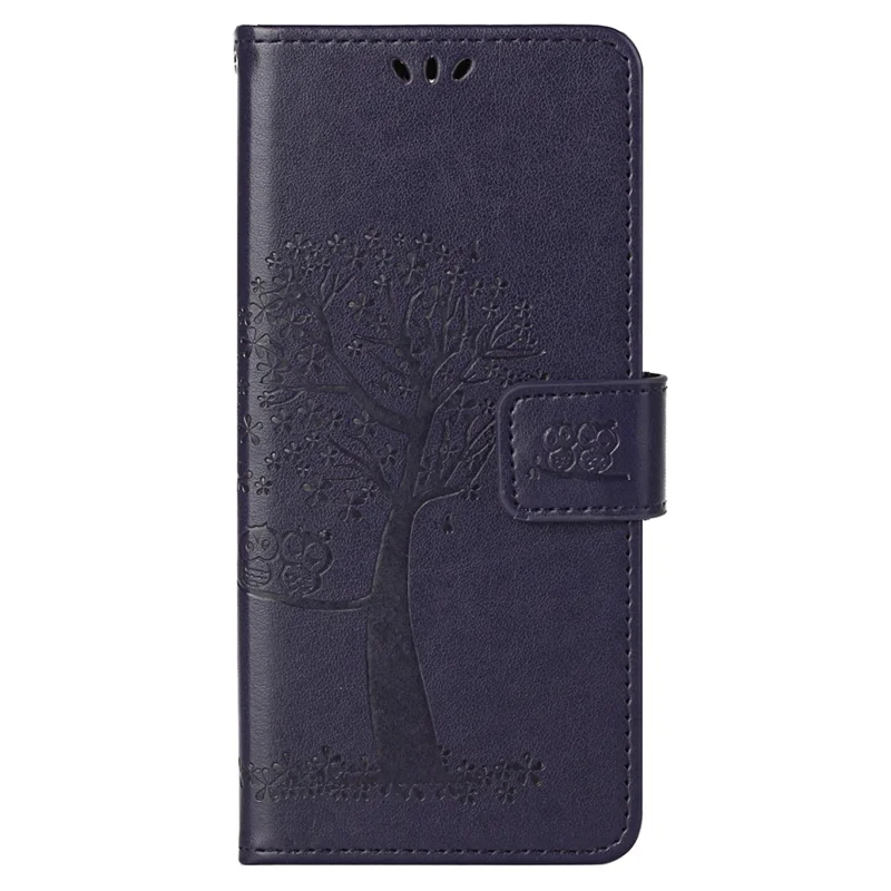 For Xiaomi Redmi Note 13 4G Cell Phone Case Owl Tree Imprinted PU Leather Stand Cover - Dark Purple