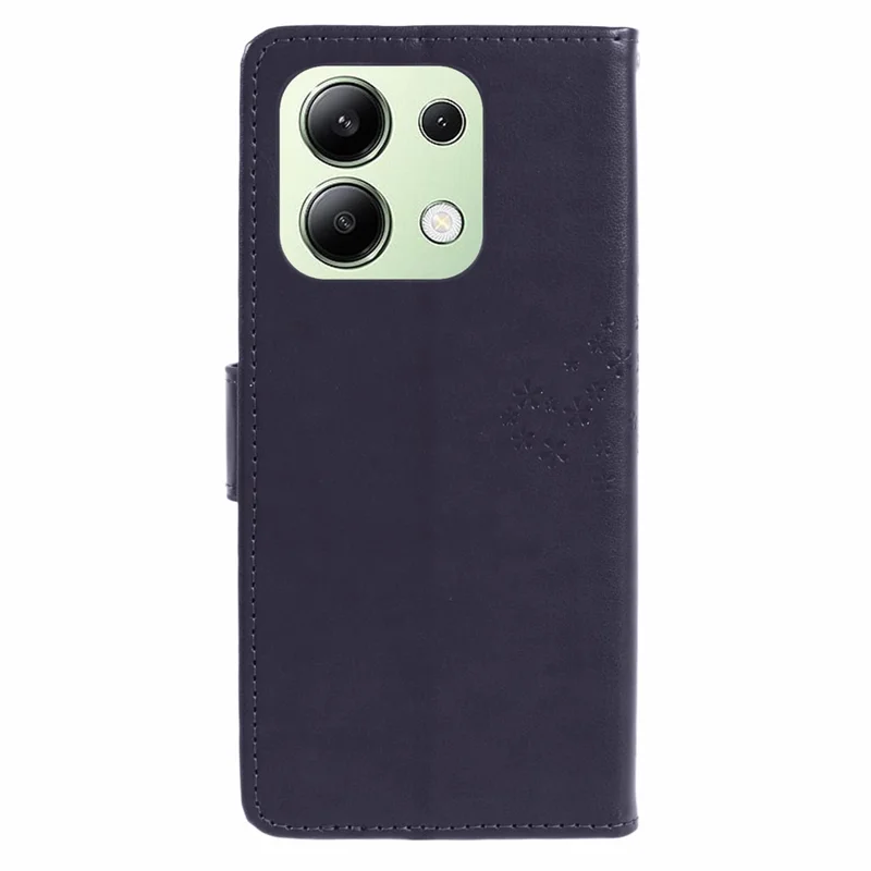 For Xiaomi Redmi Note 13 4G Cell Phone Case Owl Tree Imprinted PU Leather Stand Cover - Dark Purple