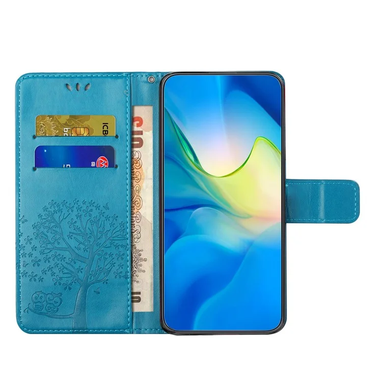 Per Xiaomi Redmi Note 13 4G Custodia per Cellulare Resistente alle Cadute con Design Stampato a Portafoglio e Supporto - Blu