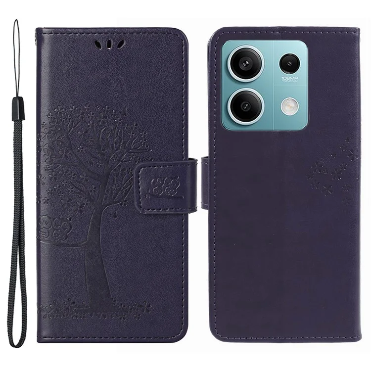 Per Xiaomi Redmi Note 13 Pro 5G / Poco X6 5G Custodia per telefono cellulare Imprinted Anti-fall Leather Wallet Cover - Viola scuro